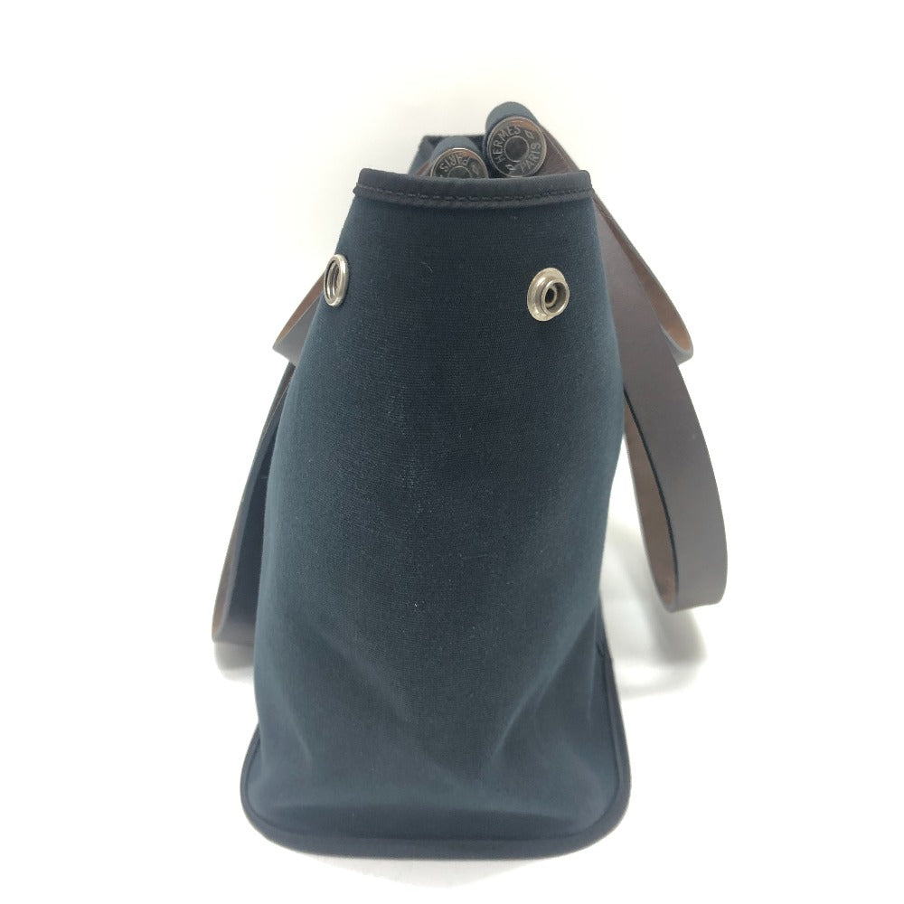 HERMES Tote Bag Leather / canvas black Kavac Elan PM Women  d