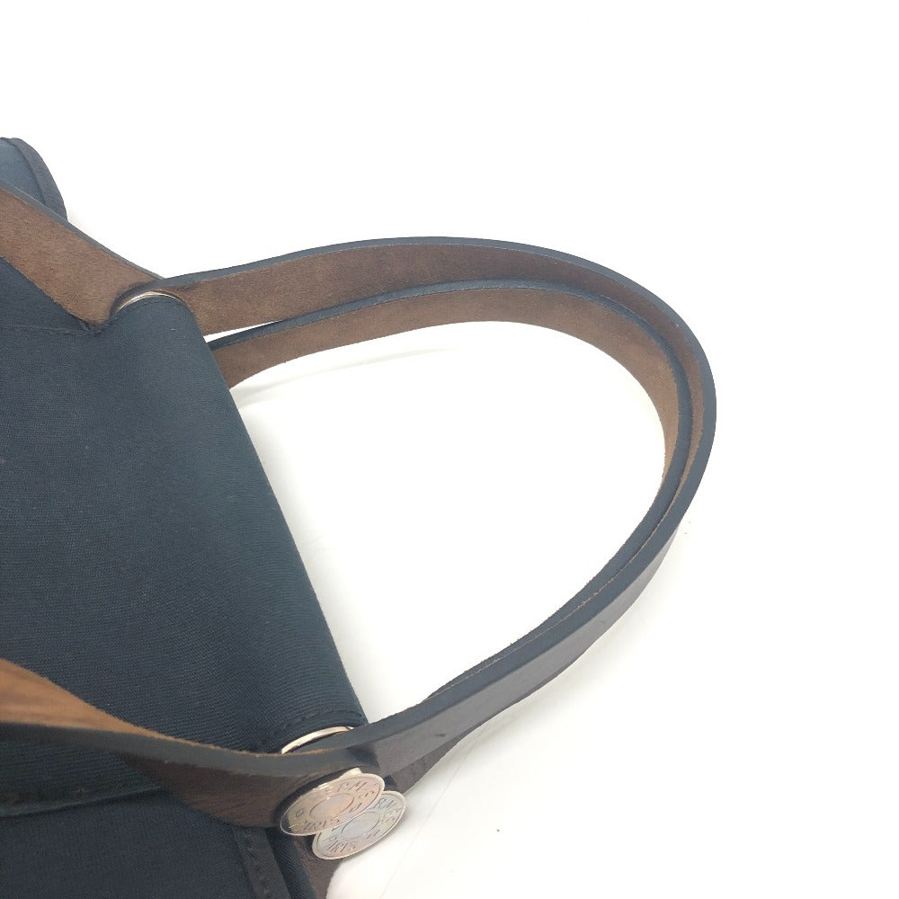 HERMES Tote Bag Leather / canvas black Kavac Elan PM Women  d