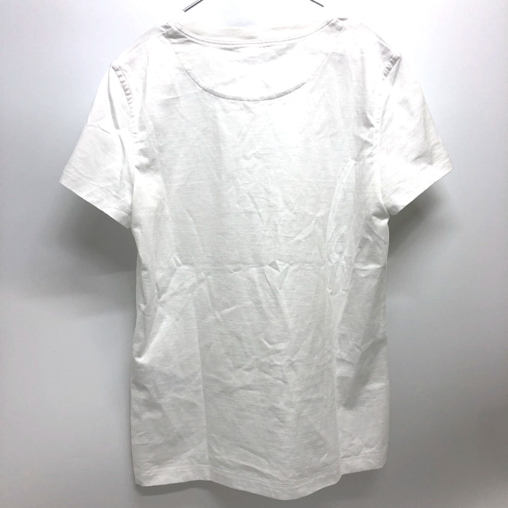 HERMES Short sleeve T-shirt cotton white Embroidered Mosaic H Logo Pocket Women 34  d