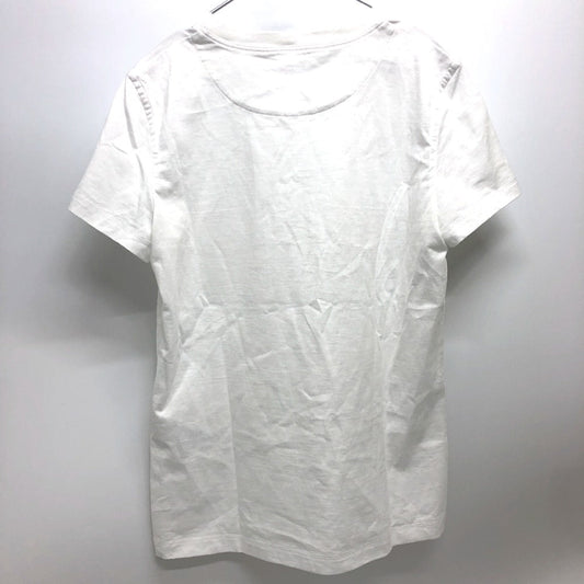 HERMES Short sleeve T-shirt cotton white Embroidered Mosaic H Logo Pocket Women 34  d