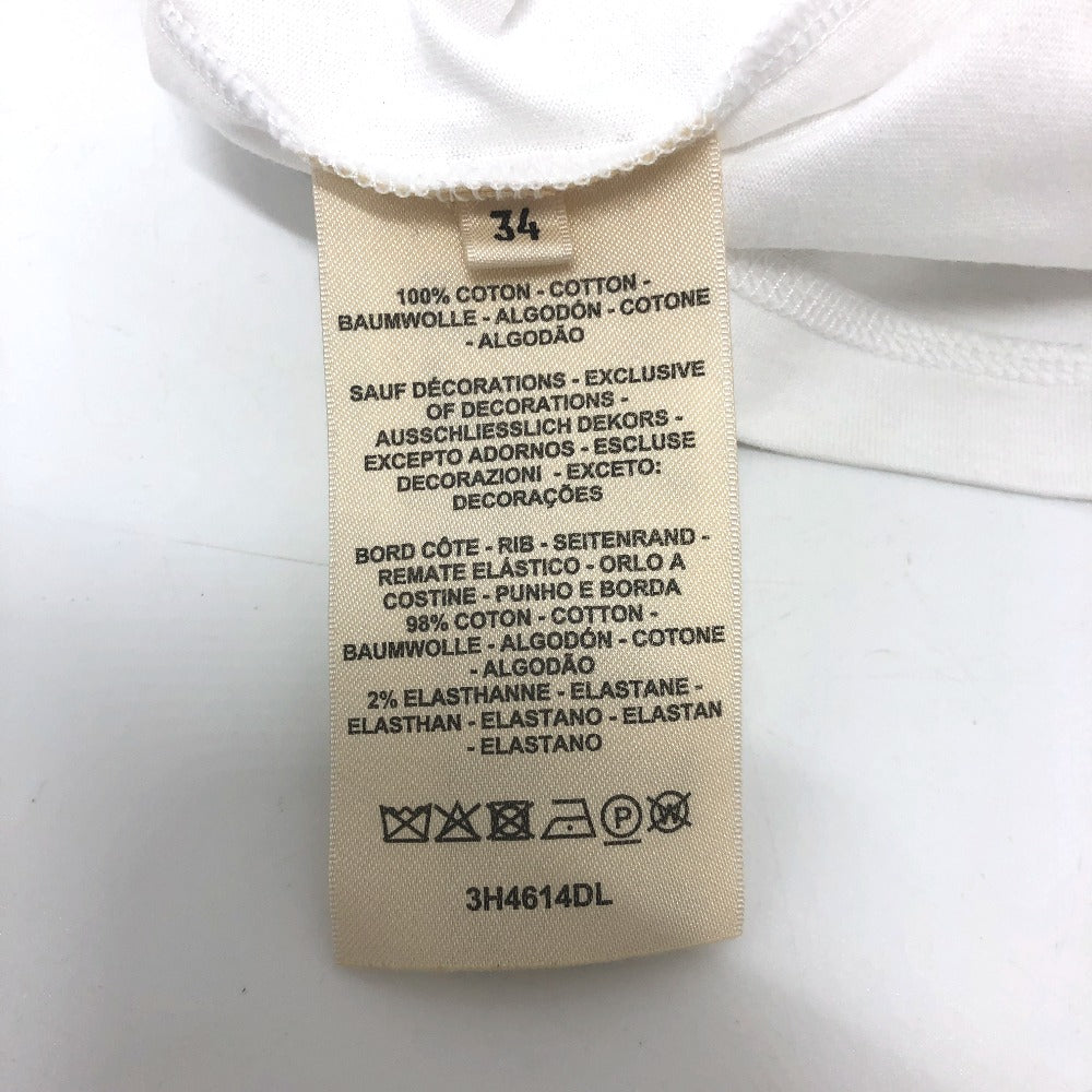 HERMES Short sleeve T-shirt cotton white Embroidered Mosaic H Logo Pocket Women 34  d