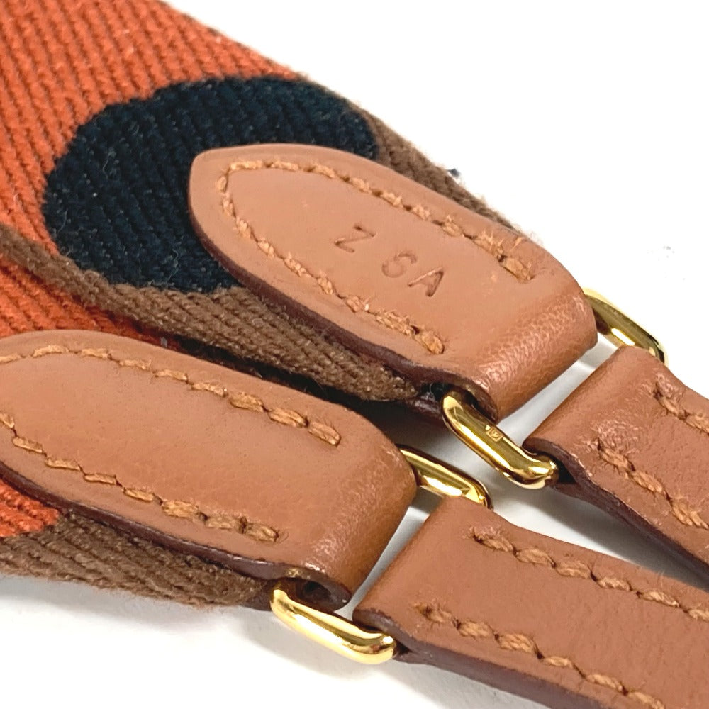 HERMES Shoulder strap canvas Orange bandouliere sangle flipper ball 1" Women  d