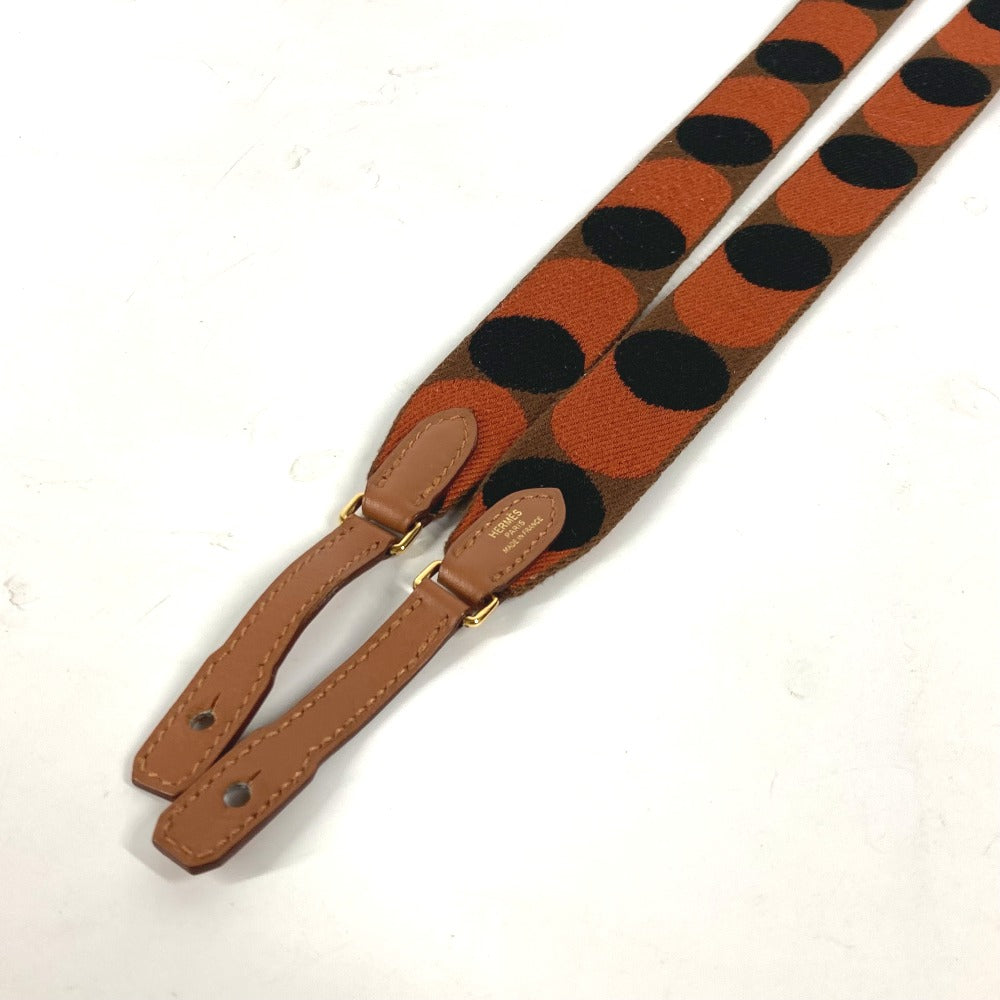 HERMES Shoulder strap canvas Orange bandouliere sangle flipper ball 1" Women  d