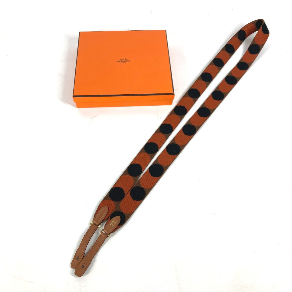 HERMES Shoulder strap canvas Orange bandouliere sangle flipper ball 1" Women  d