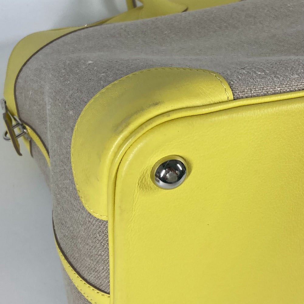 HERMES Tote Bag Swift, Toile H yellow Shoulder Bag Boston Duffel bag Bored 45 Women  d