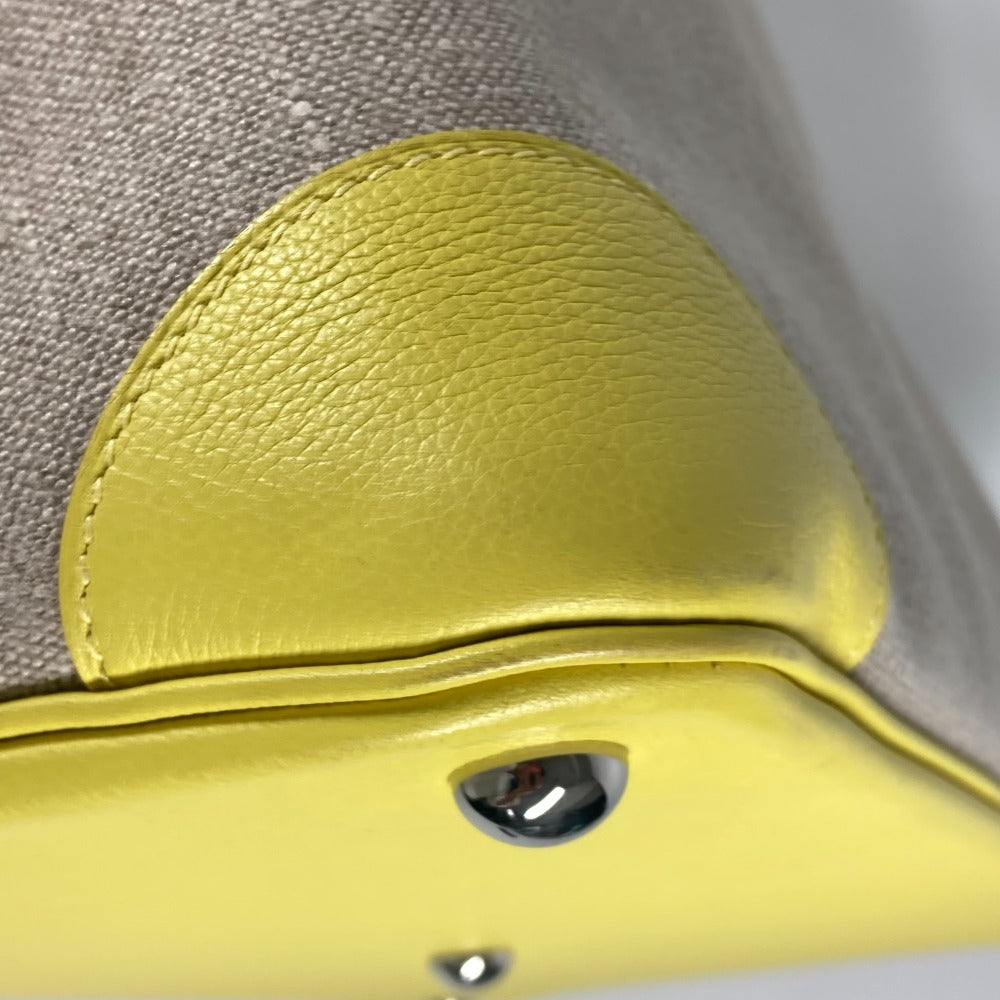 HERMES Tote Bag Swift, Toile H yellow Shoulder Bag Boston Duffel bag Bored 45 Women  d
