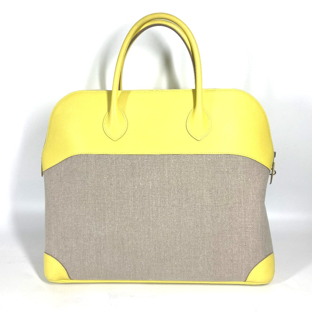 HERMES Tote Bag Swift, Toile H yellow Shoulder Bag Boston Duffel bag Bored 45 Women  d