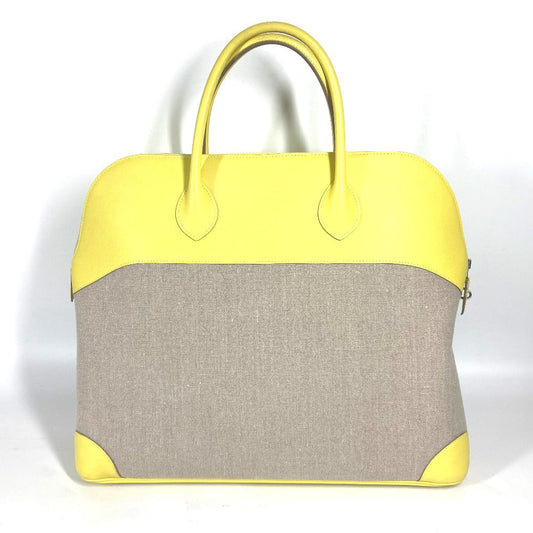 HERMES Tote Bag Swift, Toile H yellow Shoulder Bag Boston Duffel bag Bored 45 Women  d