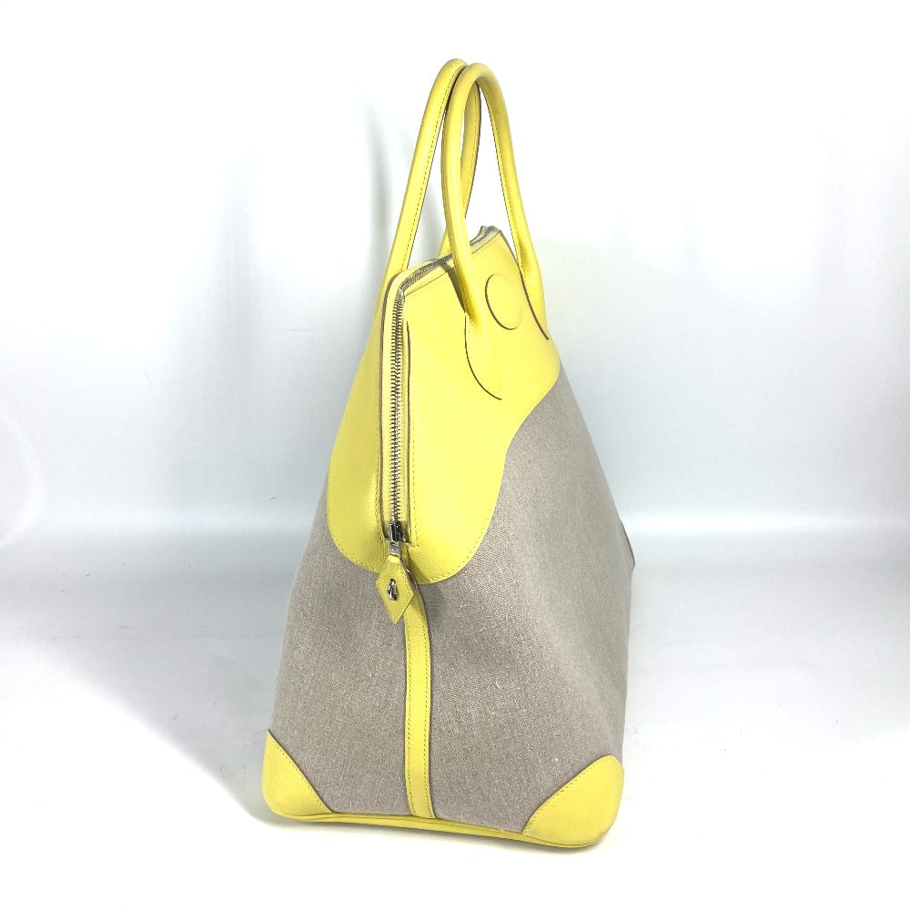 HERMES Tote Bag Swift, Toile H yellow Shoulder Bag Boston Duffel bag Bored 45 Women  d