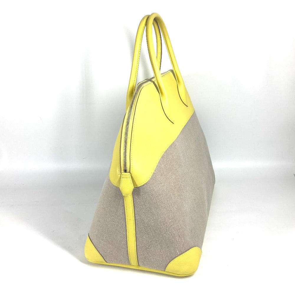 HERMES Tote Bag Swift, Toile H yellow Shoulder Bag Boston Duffel bag Bored 45 Women  d