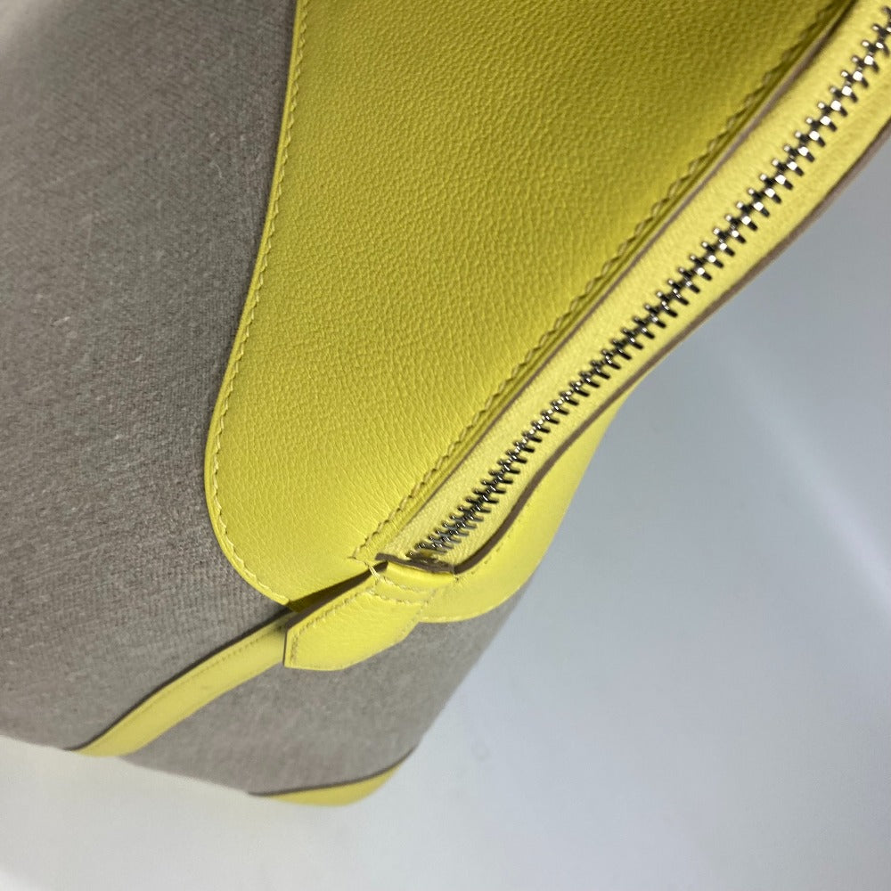 HERMES Tote Bag Swift, Toile H yellow Shoulder Bag Boston Duffel bag Bored 45 Women  d