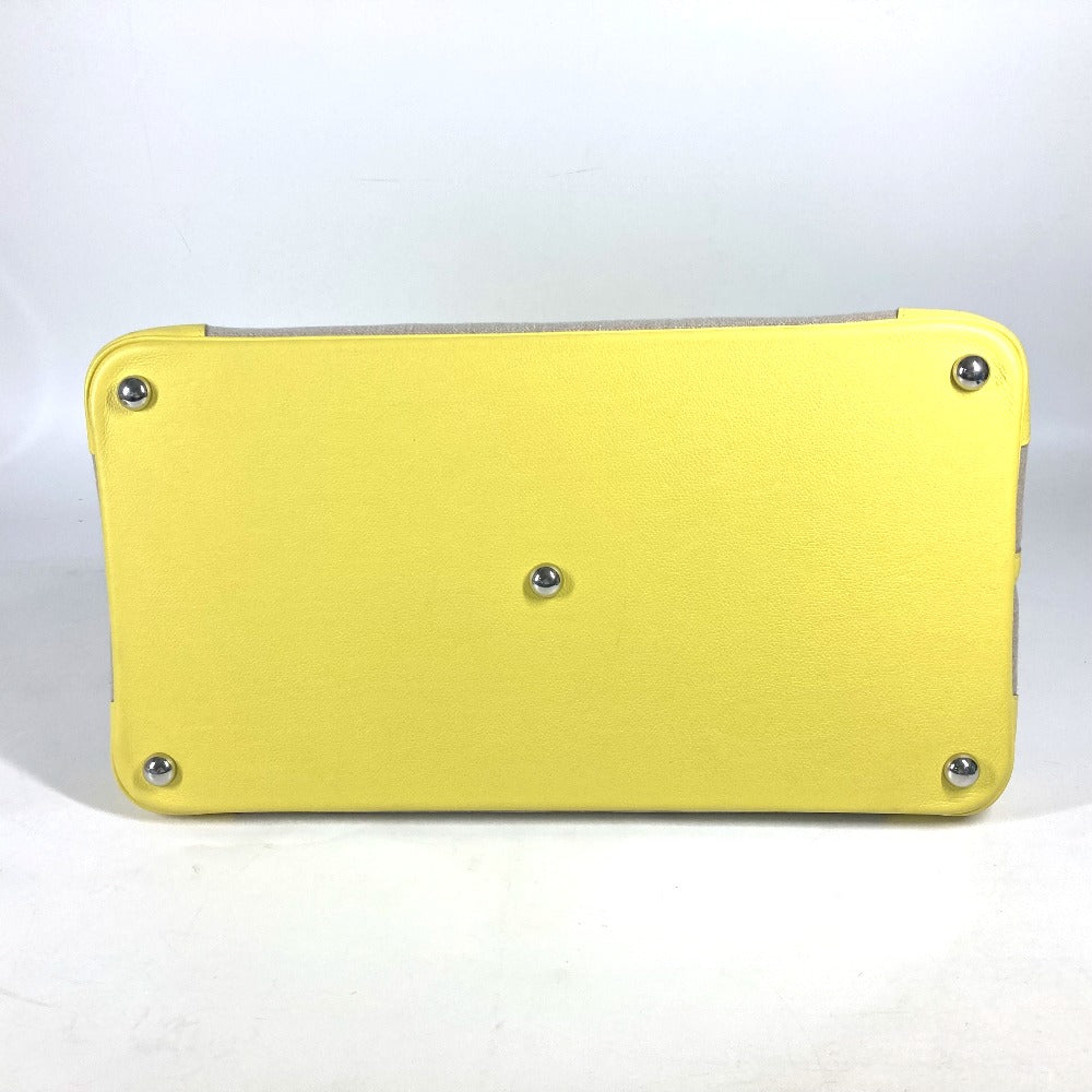 HERMES Tote Bag Swift, Toile H yellow Shoulder Bag Boston Duffel bag Bored 45 Women  d