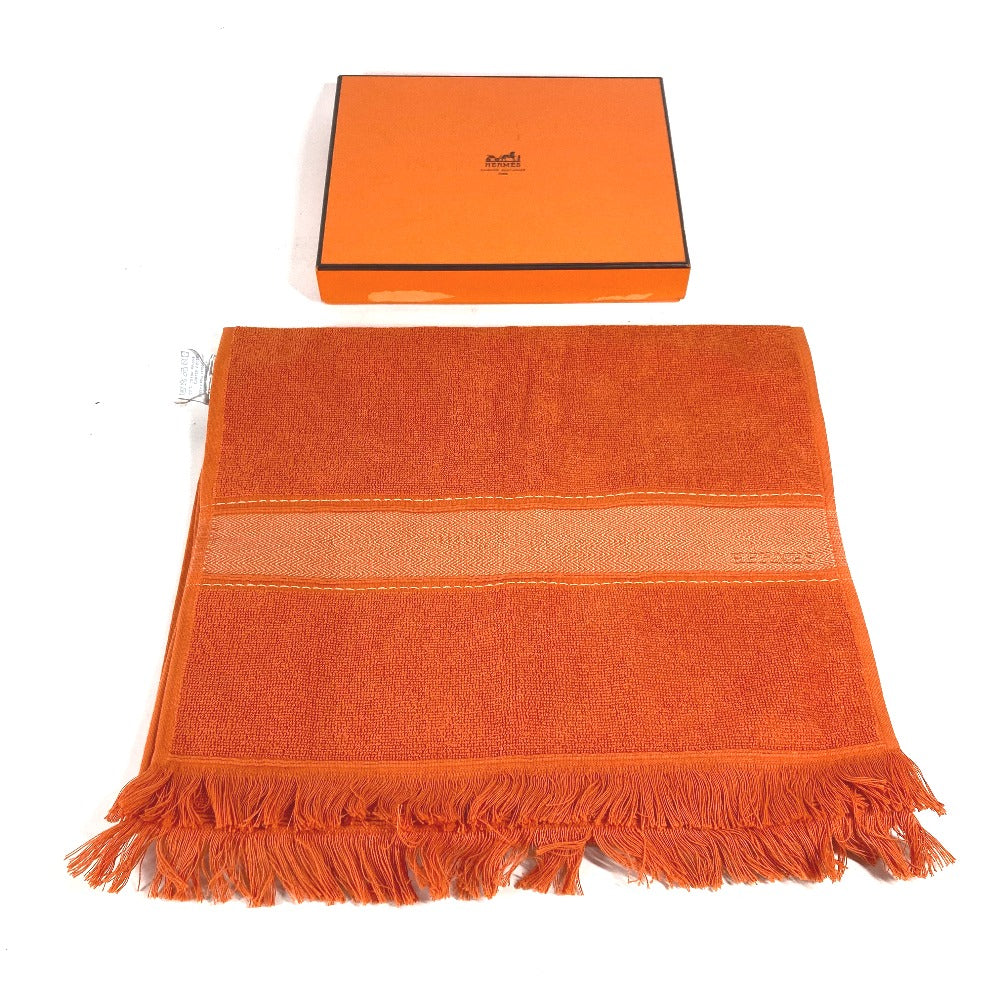 HERMES towel cotton Orange fringe Sailing Women  d