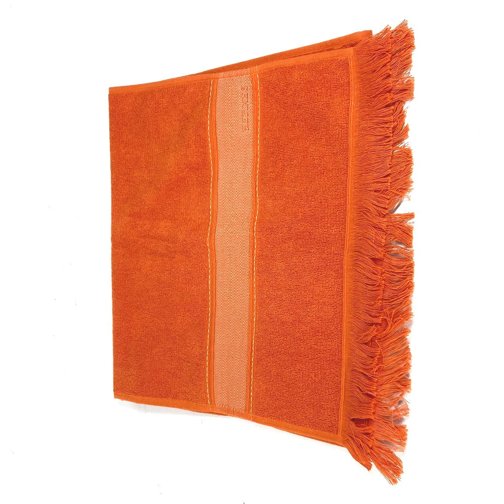 HERMES towel cotton Orange fringe Sailing Women  d
