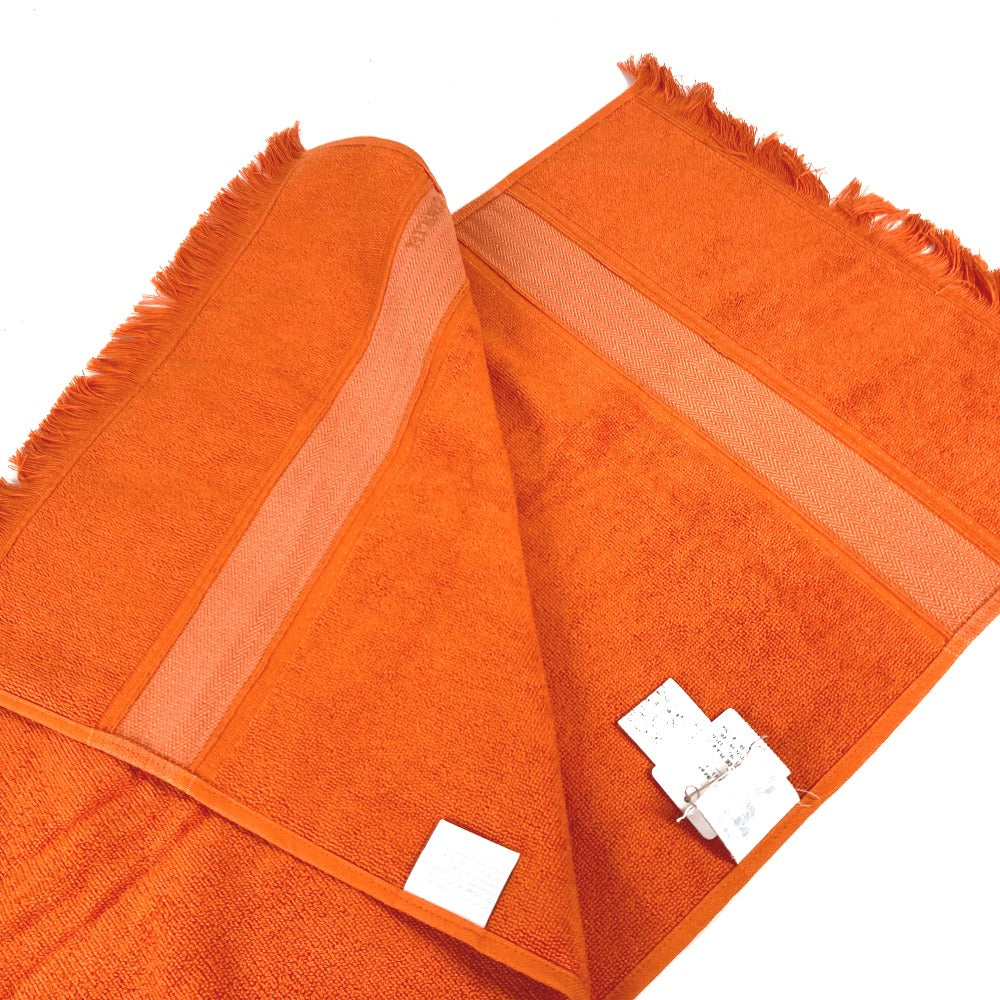 HERMES towel cotton Orange fringe Sailing Women  d