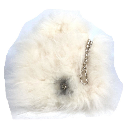 CHANEL Handbag Fur, Leather white Crossbody CC COCO Mark Matelasse Women