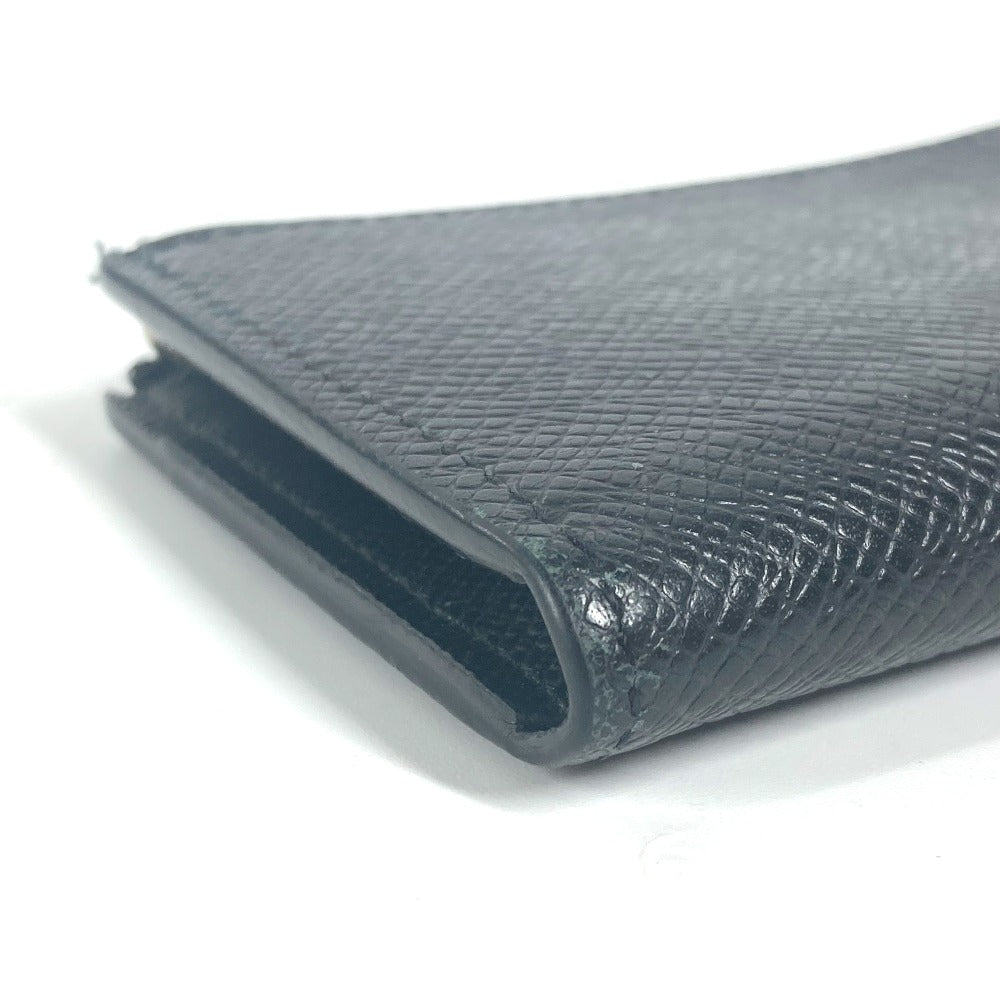 LOUIS VUITTON Coin case M63375 Taiga Leather black Taiga Portemonejour unisex(Unisex)  d