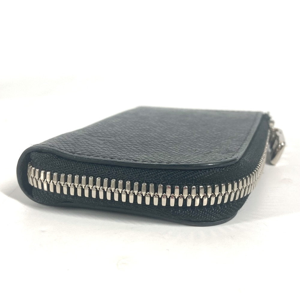 LOUIS VUITTON Coin case M63375 Taiga Leather black Taiga Portemonejour unisex(Unisex)  d
