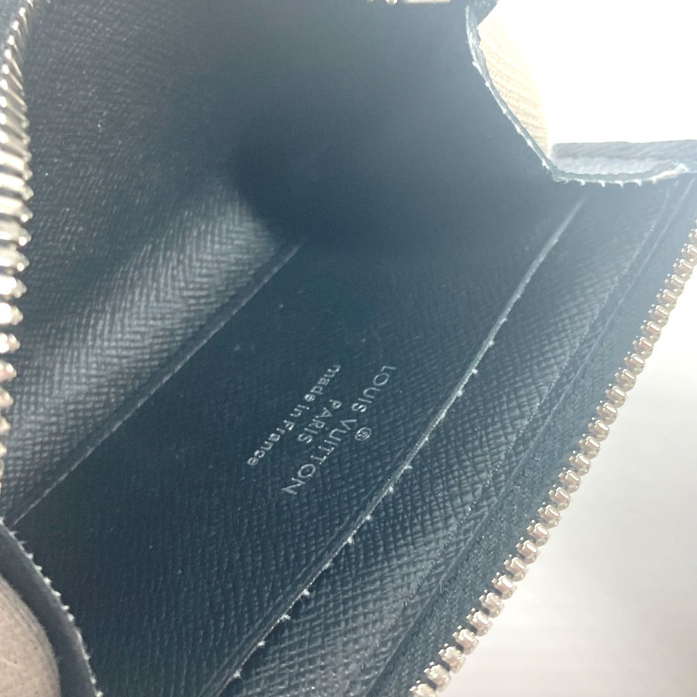 LOUIS VUITTON Coin case M63375 Taiga Leather black Taiga Portemonejour unisex(Unisex)  d