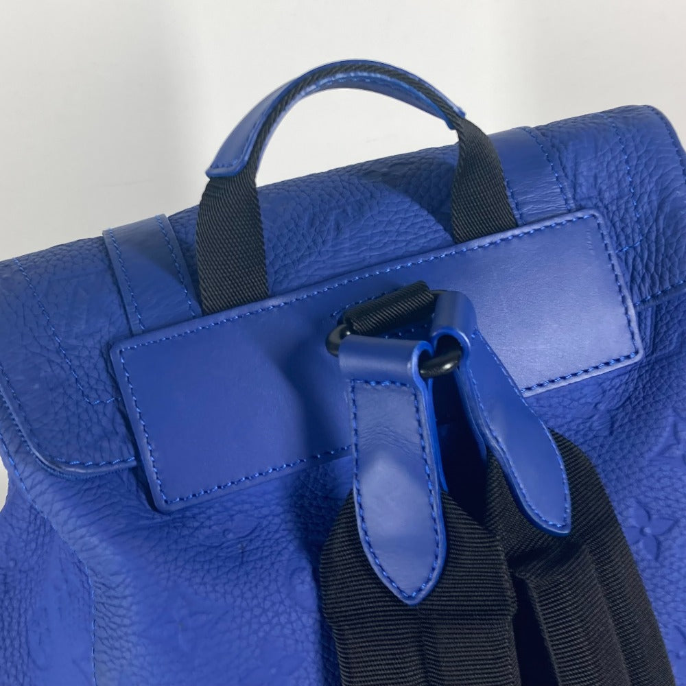 LOUIS VUITTON Backpack M23189 Taurillon Clemence Leather blue Monogram Taurillon Clemence Christopher MM mens  d