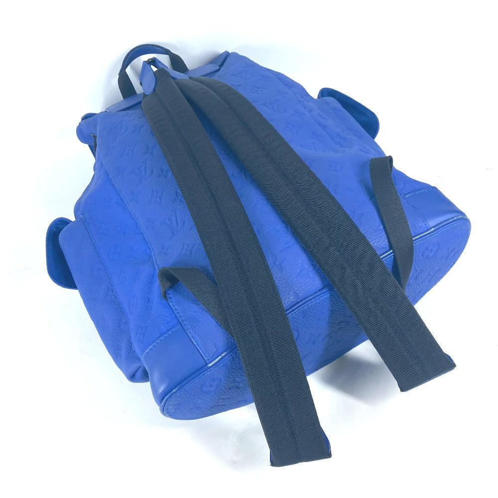 LOUIS VUITTON Backpack M23189 Taurillon Clemence Leather blue Monogram Taurillon Clemence Christopher MM mens  d
