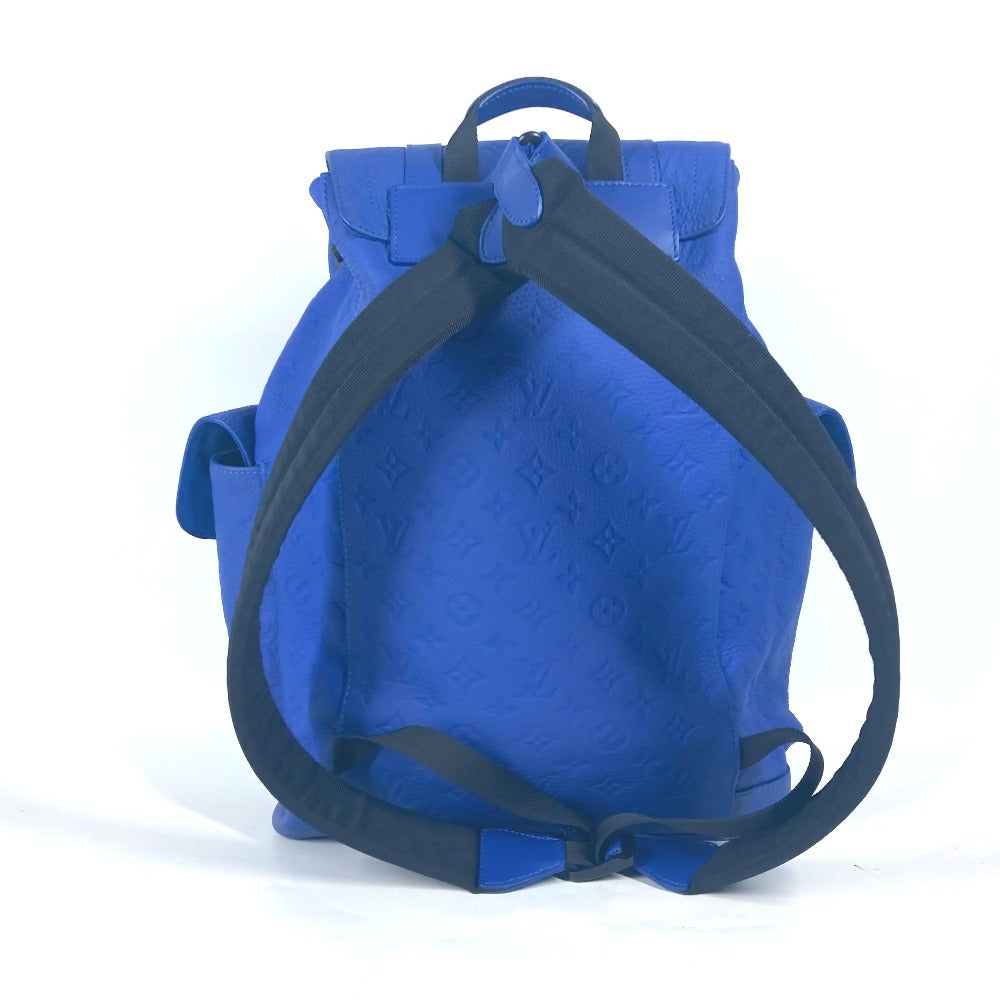 LOUIS VUITTON Backpack M23189 Taurillon Clemence Leather blue Monogram Taurillon Clemence Christopher MM mens  d