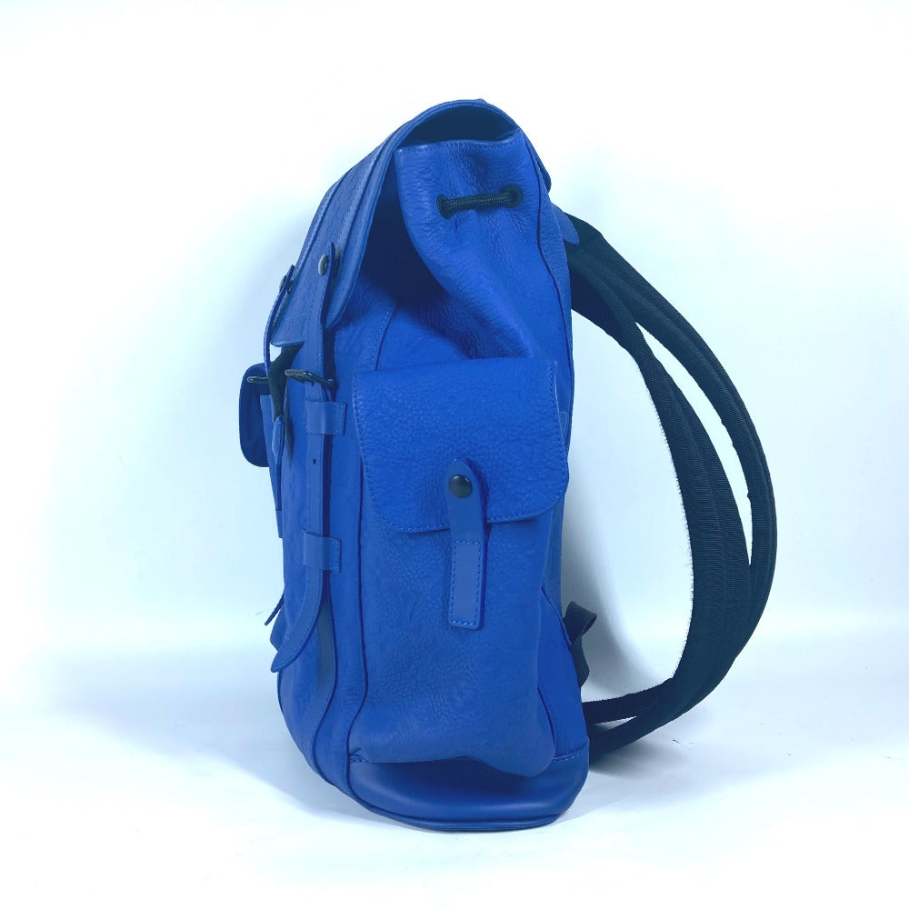 LOUIS VUITTON Backpack M23189 Taurillon Clemence Leather blue Monogram Taurillon Clemence Christopher MM mens  d