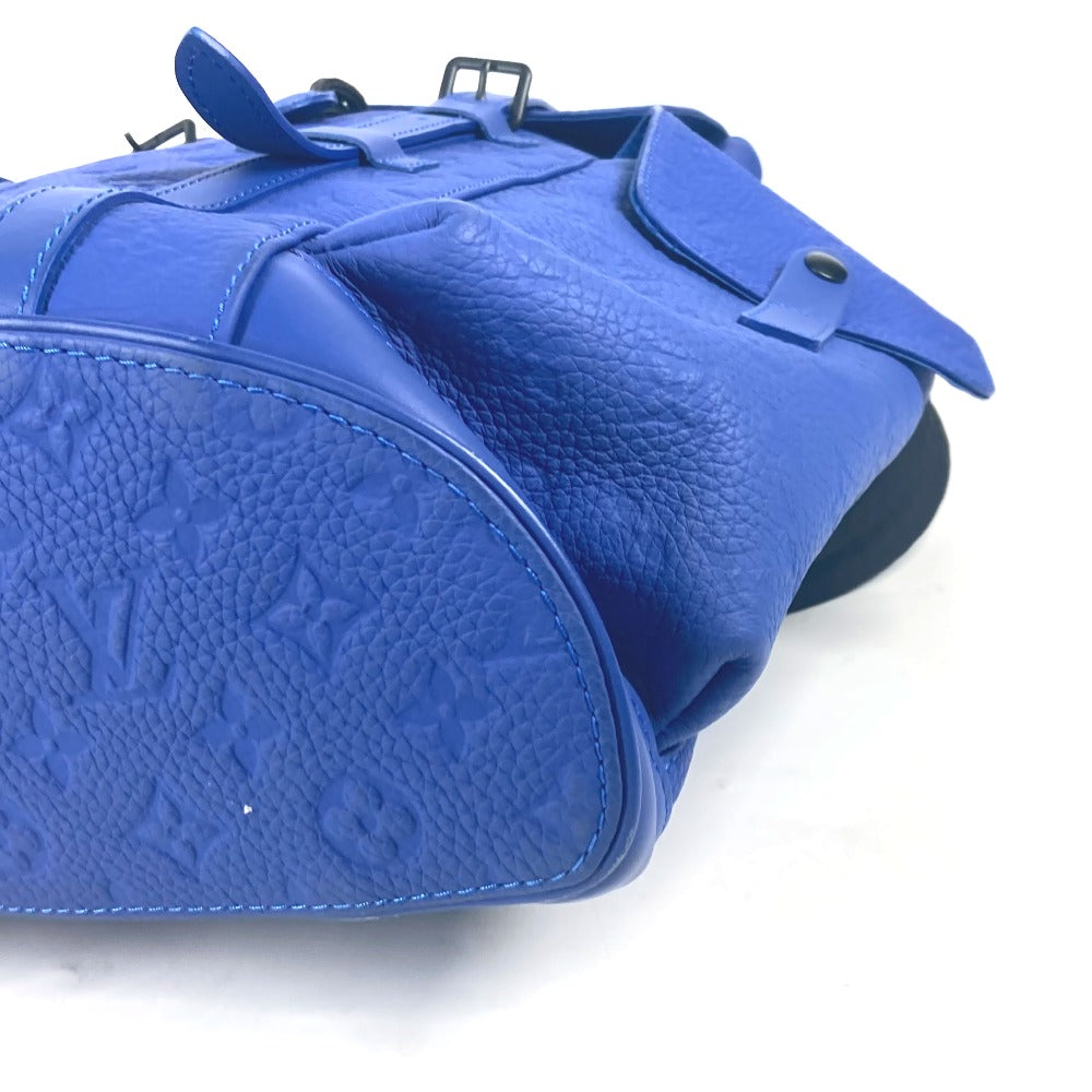 LOUIS VUITTON Backpack M23189 Taurillon Clemence Leather blue Monogram Taurillon Clemence Christopher MM mens  d