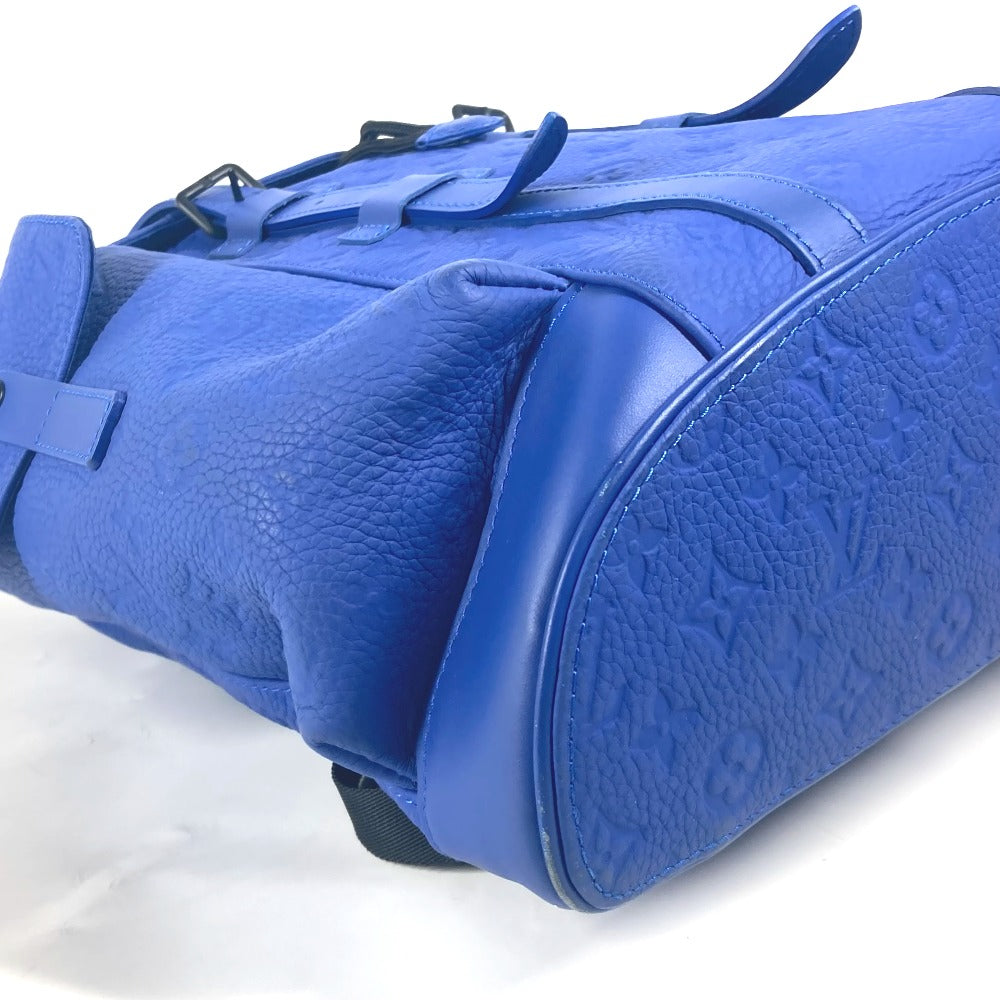 LOUIS VUITTON Backpack M23189 Taurillon Clemence Leather blue Monogram Taurillon Clemence Christopher MM mens  d