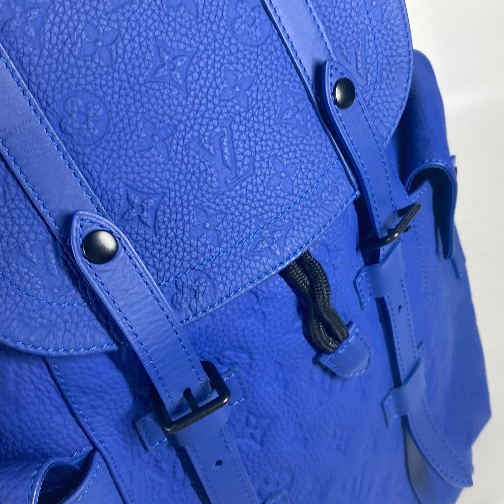 LOUIS VUITTON Backpack M23189 Taurillon Clemence Leather blue Monogram Taurillon Clemence Christopher MM mens  d