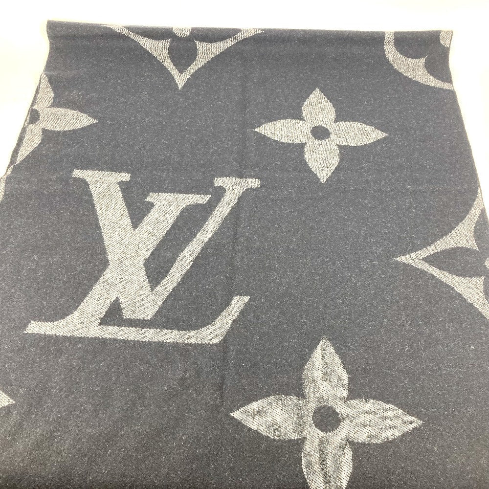 LOUIS VUITTON Scarf M77950 cashmere Navy Monogram Monogram Giant Muffler mens(Unisex)