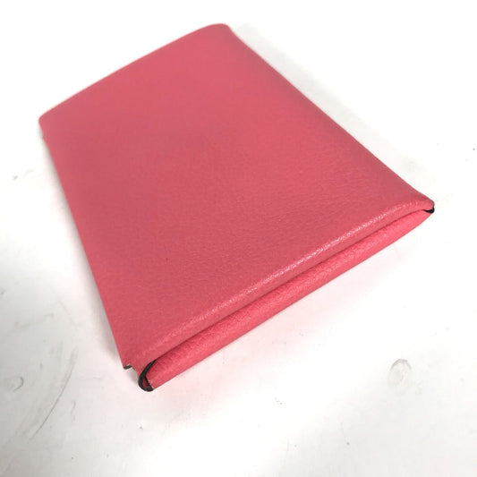 HERMES Card Case , Evercolor pink Two fold Calvi Women  d