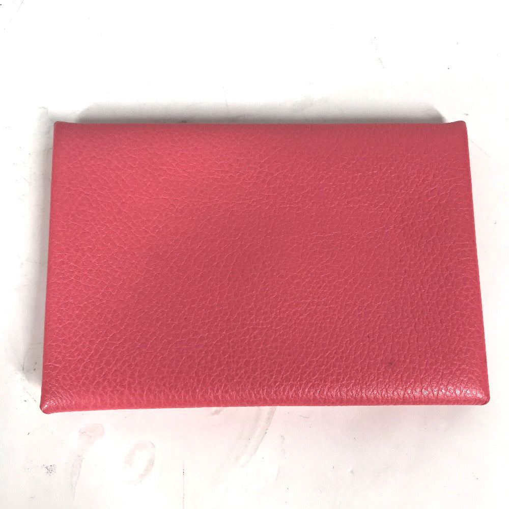 HERMES Card Case , Evercolor pink Two fold Calvi Women  d