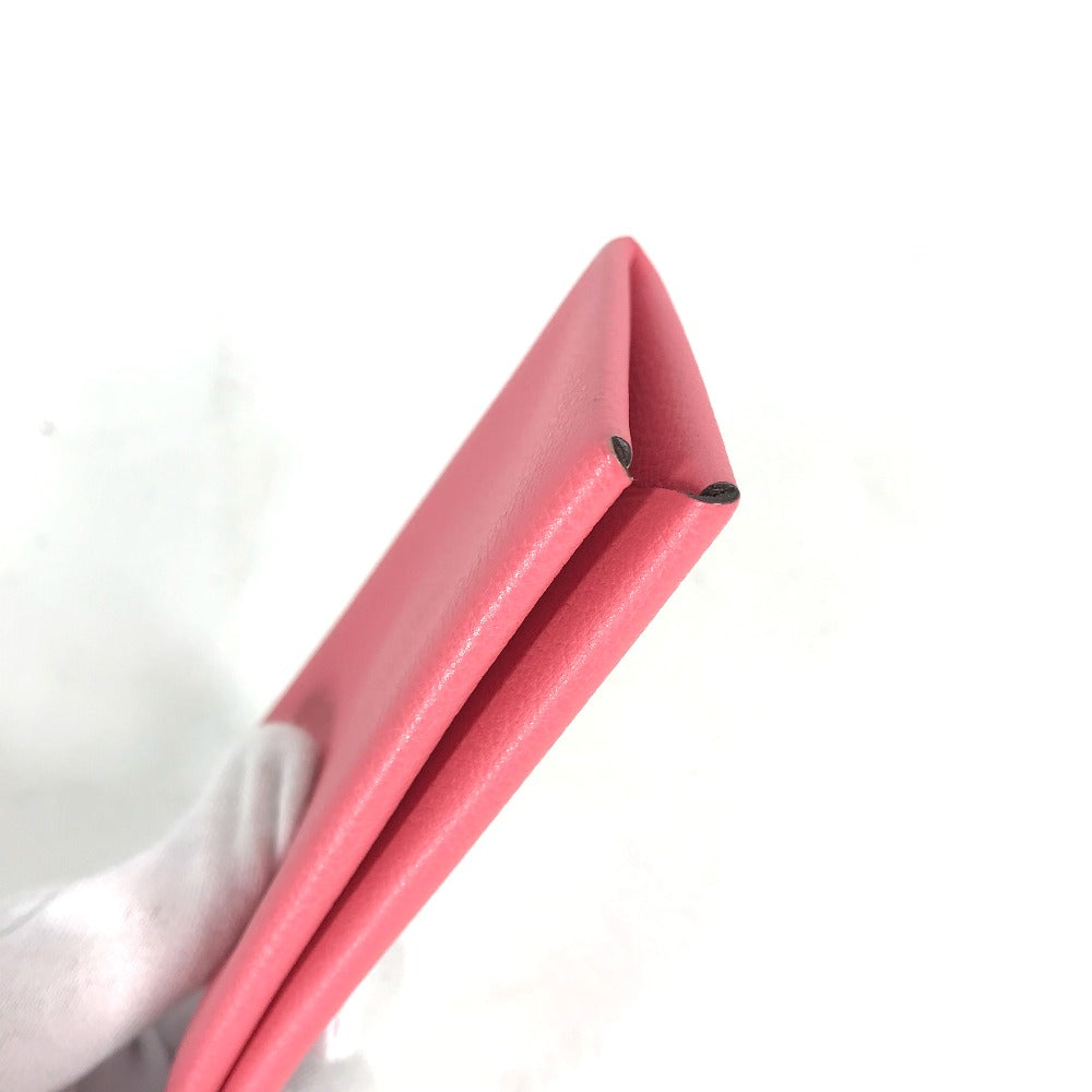 HERMES Card Case , Evercolor pink Two fold Calvi Women  d