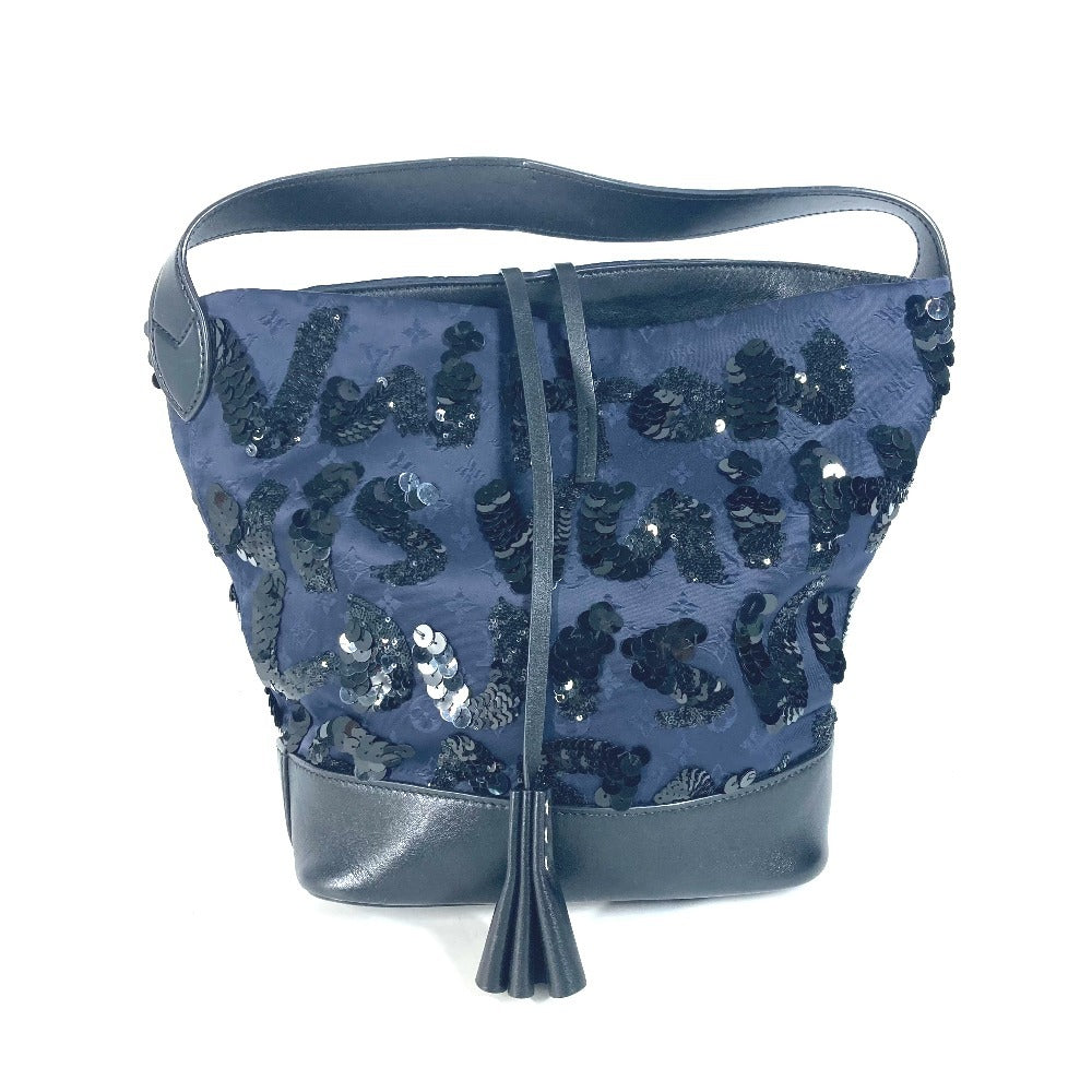 LOUIS VUITTON Handbag M94564 Satin, Leather Navy Monogram Satin NN14 Sequins Spotlight GM