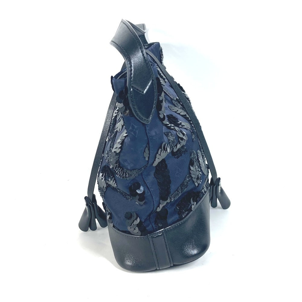 LOUIS VUITTON Handbag M94564 Satin, Leather Navy Monogram Satin NN14 Sequins Spotlight GM