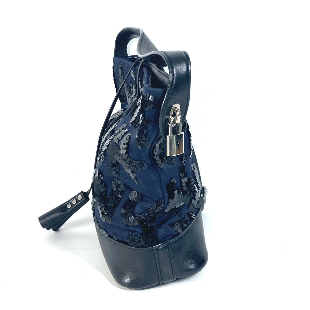 LOUIS VUITTON Handbag M94564 Satin, Leather Navy Monogram Satin NN14 Sequins Spotlight GM