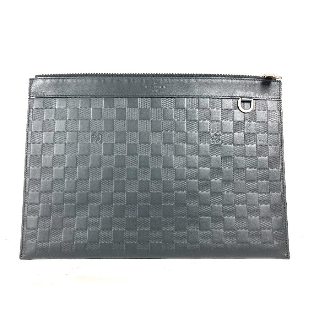 LOUIS VUITTON Clutch bag N60112 Damier Anfini Leather black Damier Anfini Pochette Discovery mens  d
