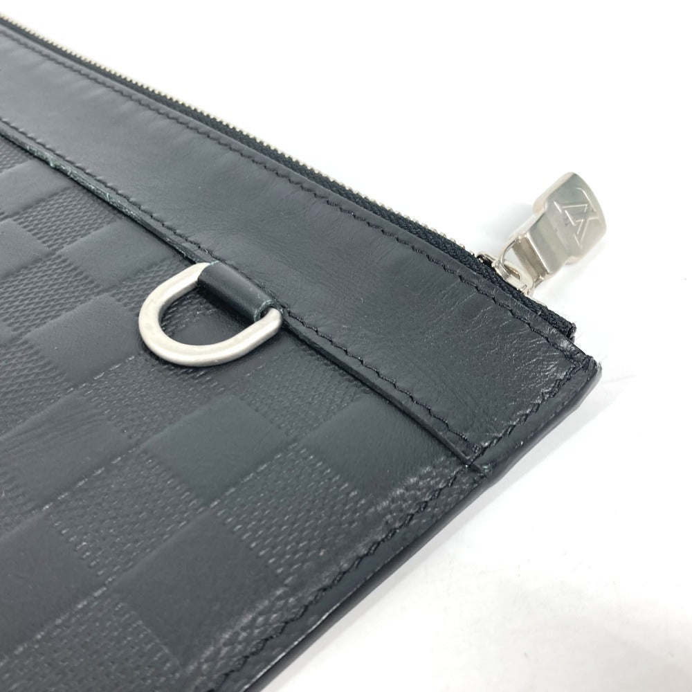 LOUIS VUITTON Clutch bag N60112 Damier Anfini Leather black Damier Anfini Pochette Discovery mens  d