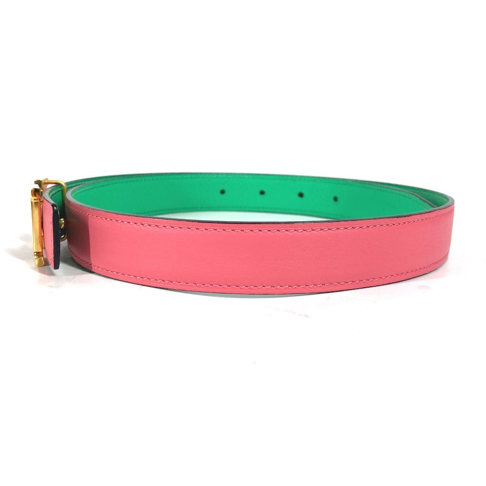 HERMES belt Epsom, Swift Pink x green Constance reversible H belt Women 75  d