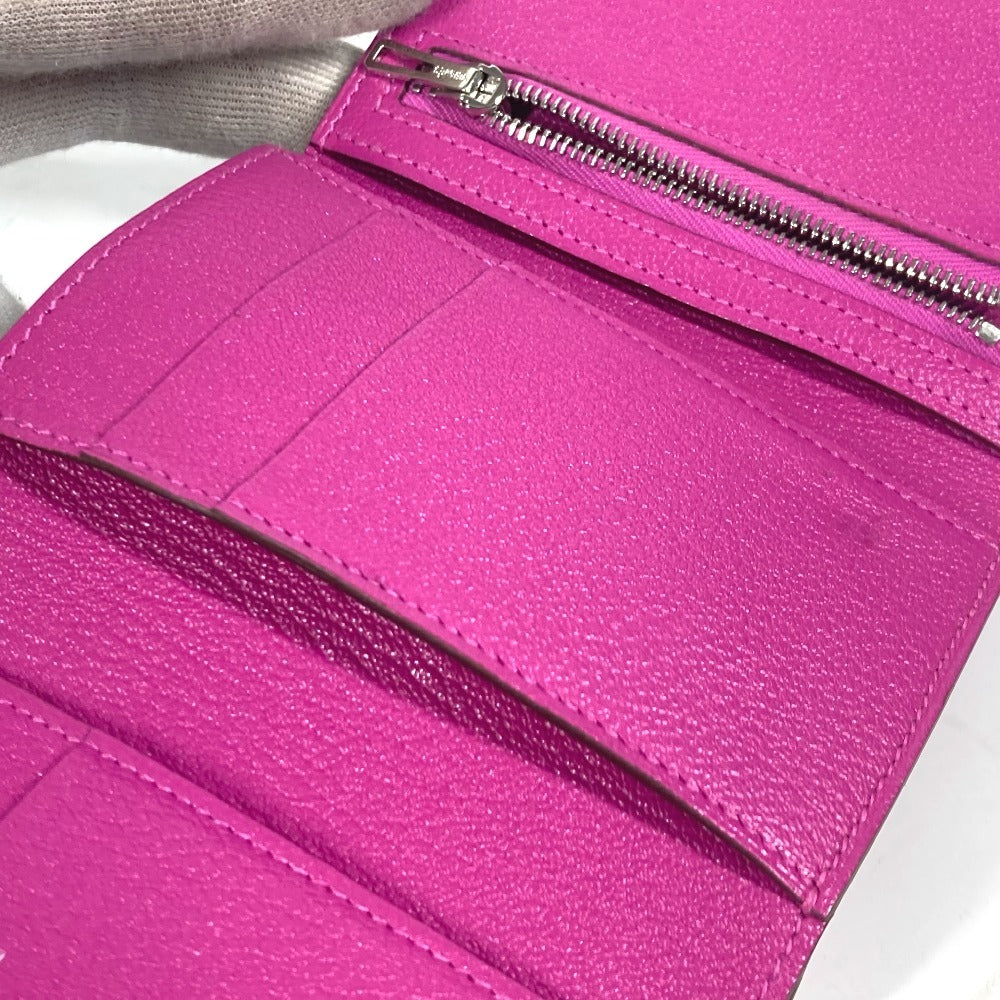 HERMES Trifold wallet Shave Pink type Purple type Bearn Compact Combination Women  d