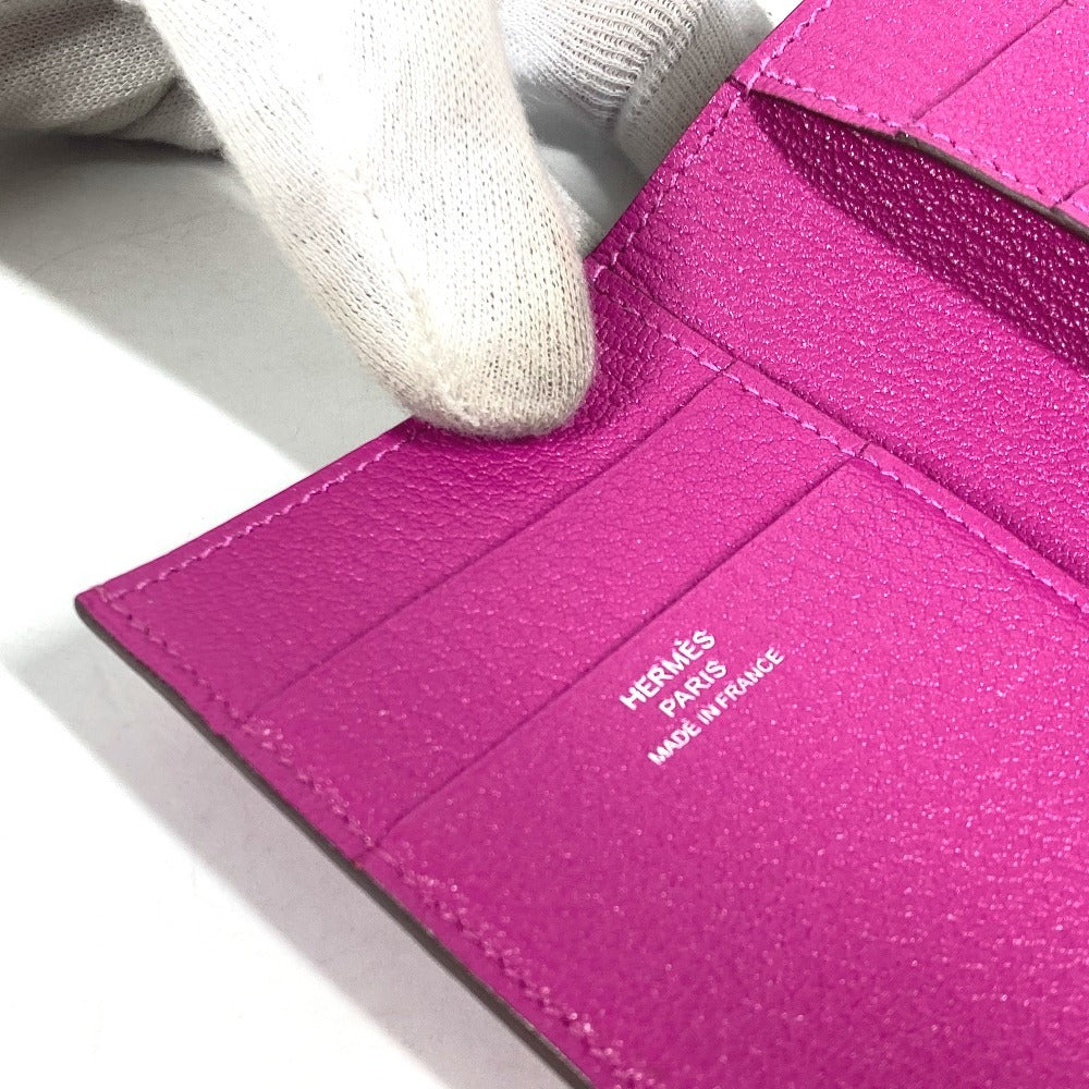 HERMES Trifold wallet Shave Pink type Purple type Bearn Compact Combination Women  d