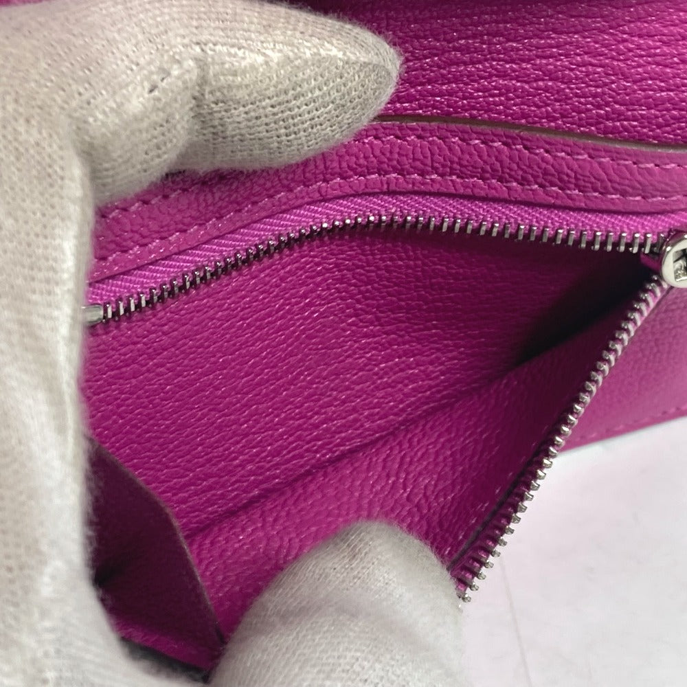 HERMES Trifold wallet Shave Pink type Purple type Bearn Compact Combination Women  d