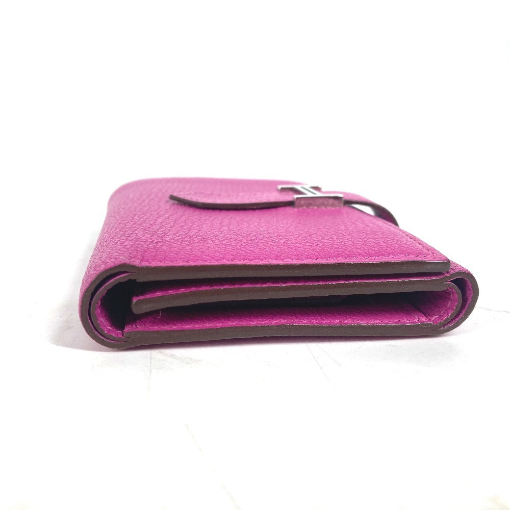 HERMES Trifold wallet Shave Pink type Purple type Bearn Compact Combination Women  d