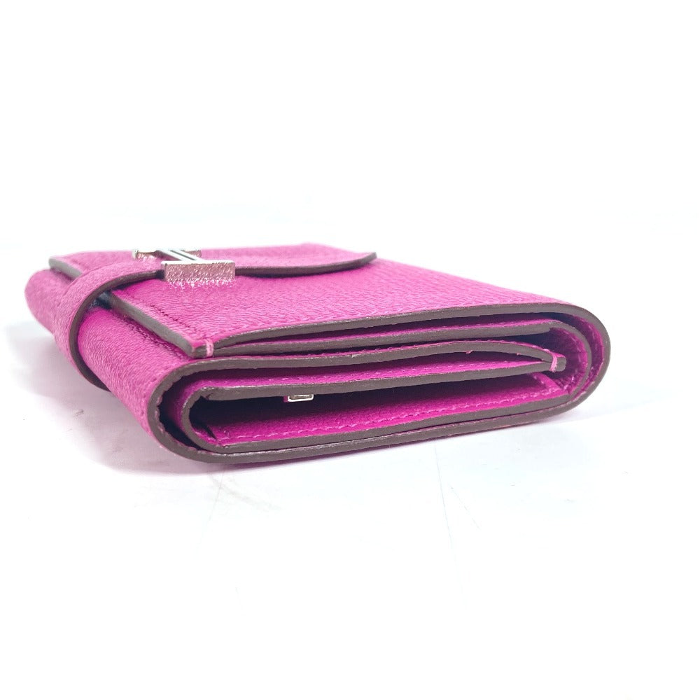 HERMES Trifold wallet Shave Pink type Purple type Bearn Compact Combination Women  d