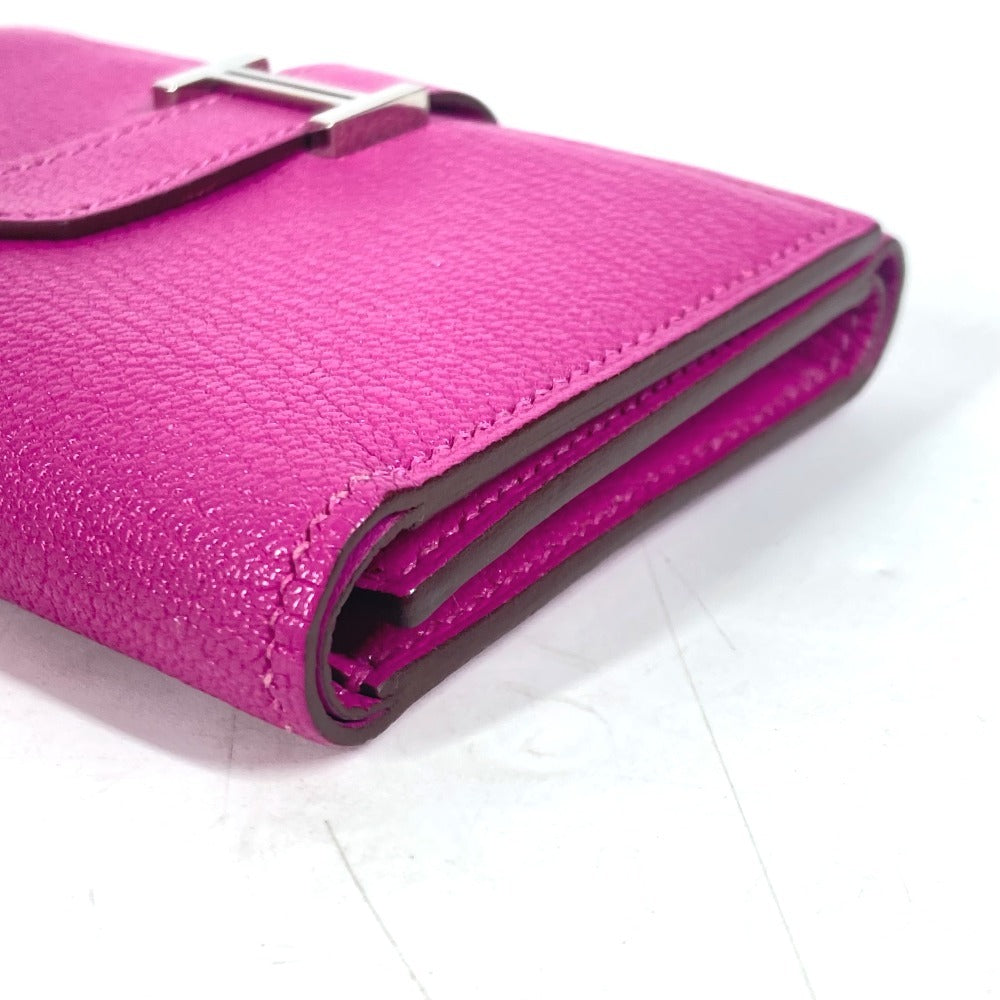 HERMES Trifold wallet Shave Pink type Purple type Bearn Compact Combination Women  d