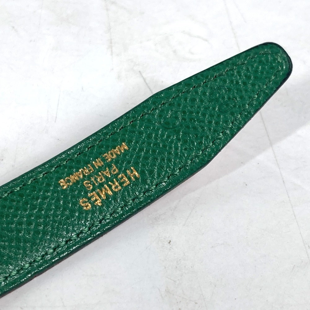 HERMES belt leather Red x green By color H belt Women 60  d