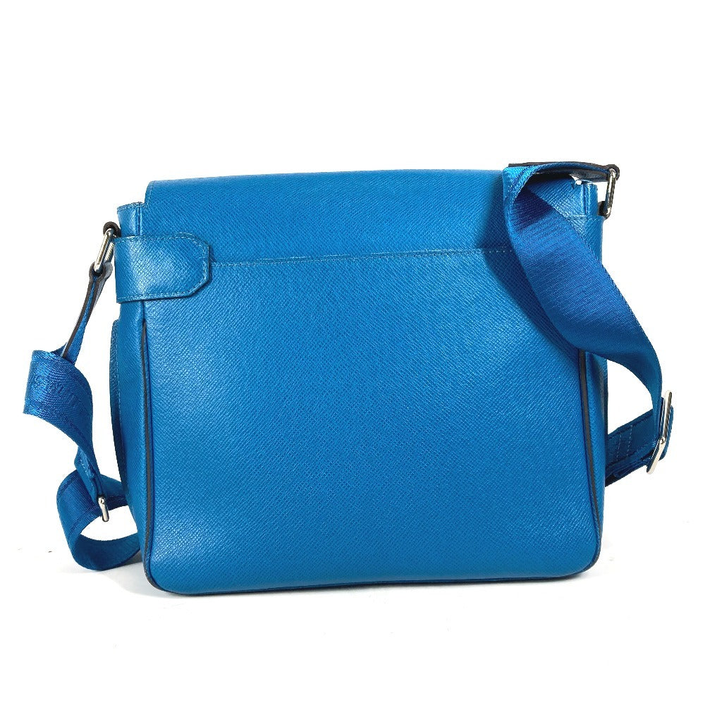 LOUIS VUITTON Shoulder Bag M32823 Taiga Leather blue Taiga Roman PM