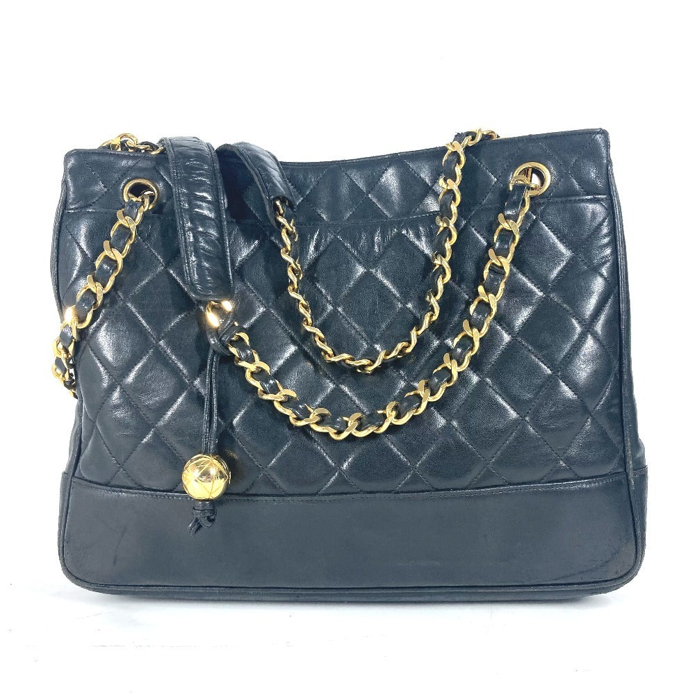CHANEL Shoulder Bag lambskin black   Matelasse quilting CC COCO Mark logo