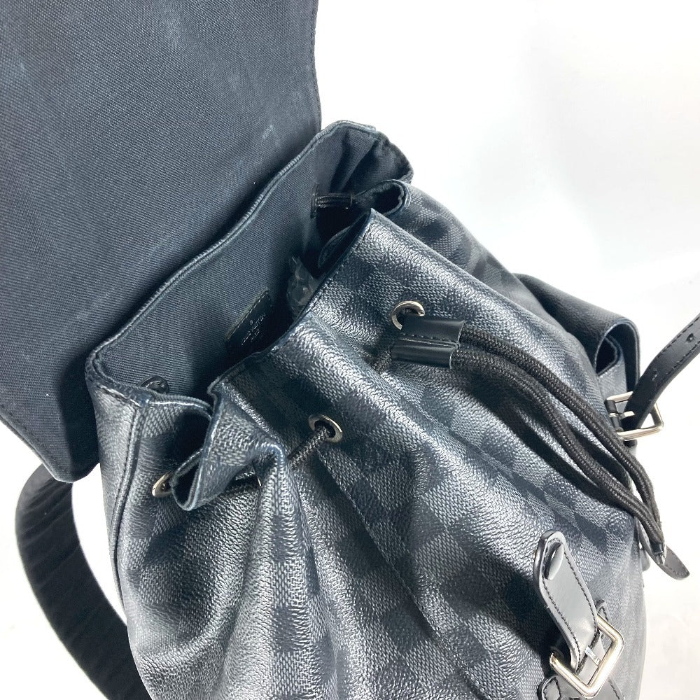 LOUIS VUITTON Backpack N41379 Damier Grafitto Canvas black Damier Grafitte Christopher MM mens  d